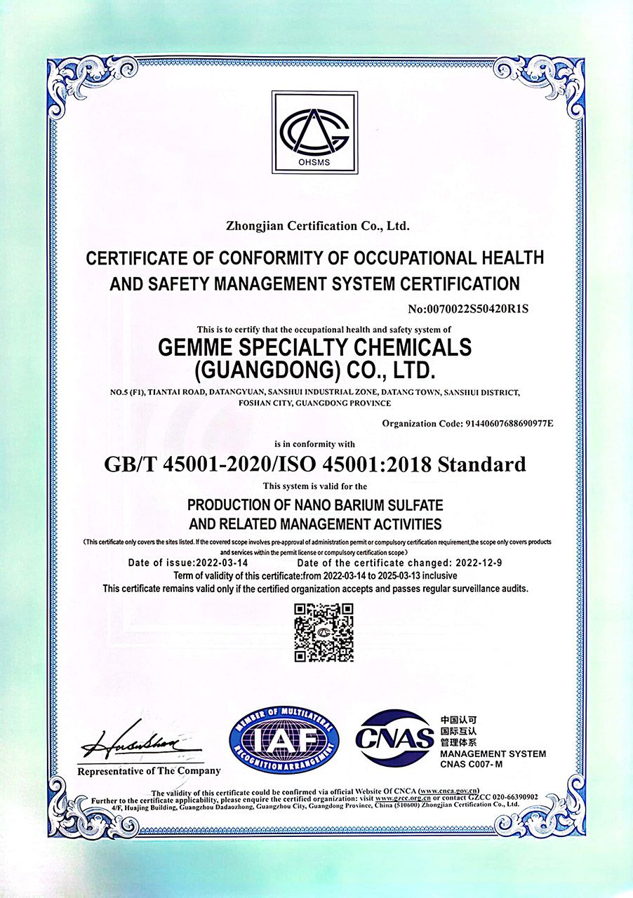 ISO45001 Occupational Health and Safety Management System Certification